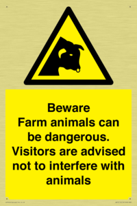 Beware Farm animals can be dangerous. Visitors are advised not to interfere with animals